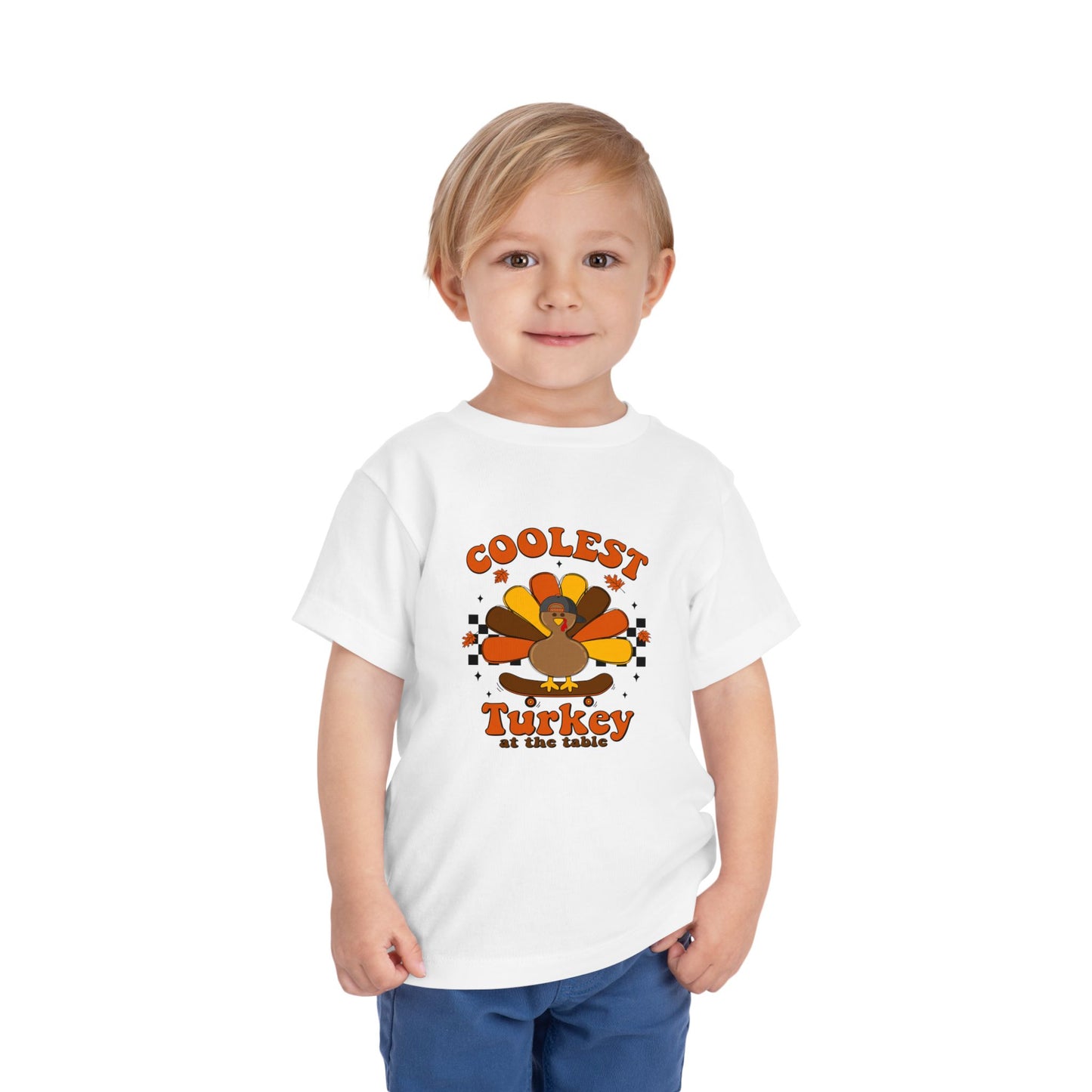 Coolest Boy Turkey Thanksgiving Toddler T-shirt