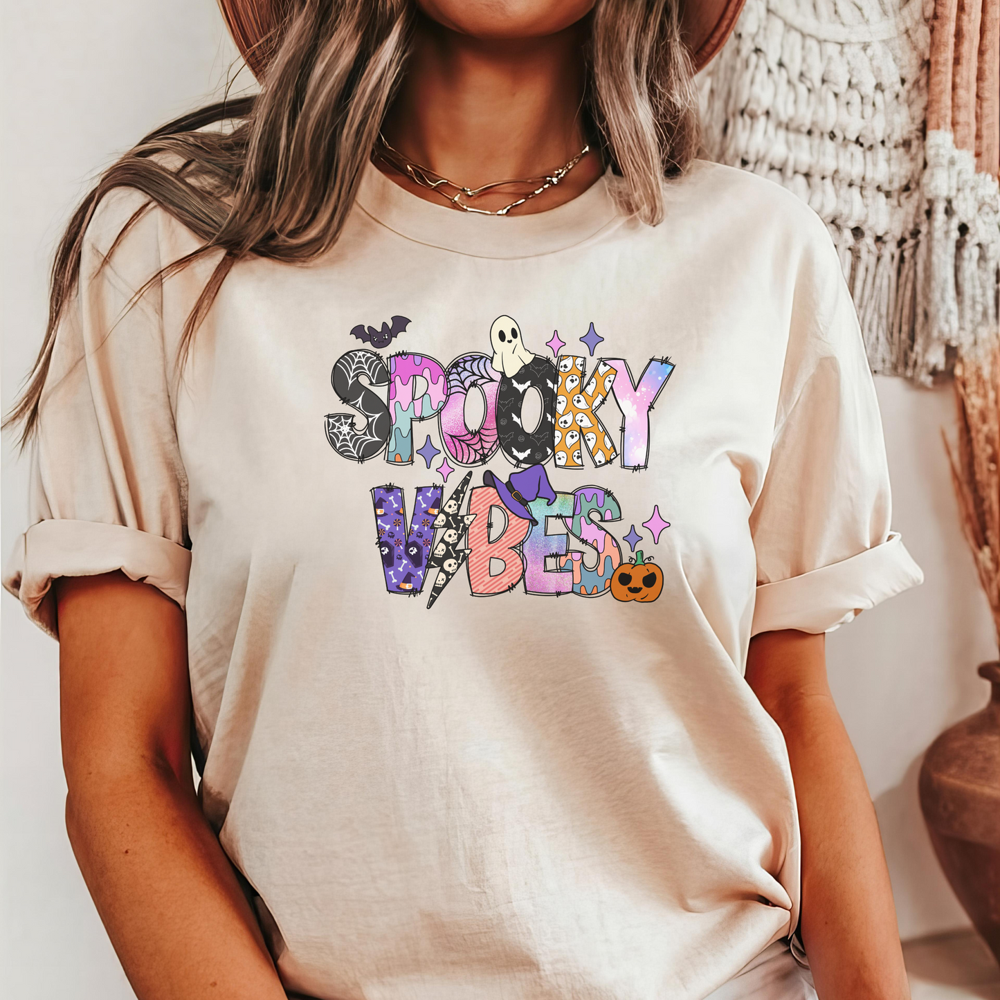 Spooky Vibes Halloween Youth Short Sleeve Tee