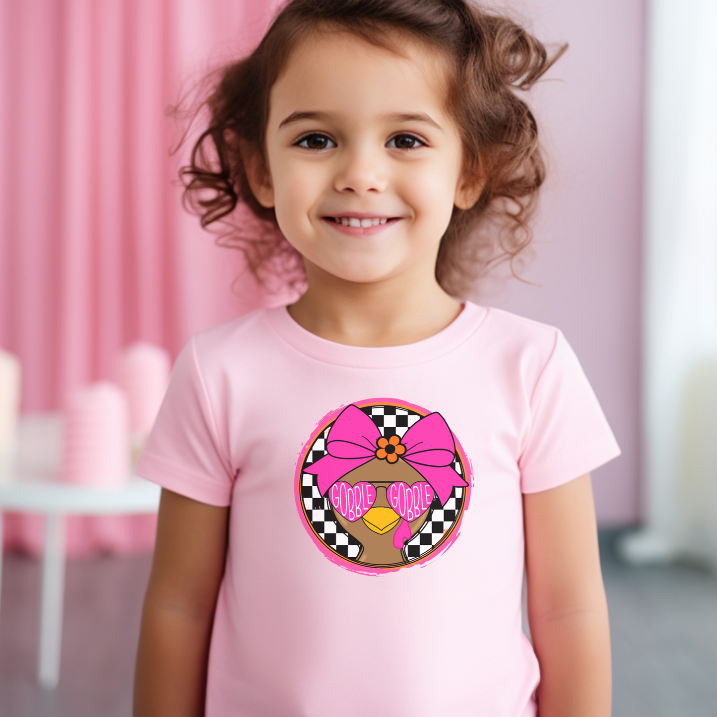 Fun Pink Turkey Thanksgiving Toddler T-shirt