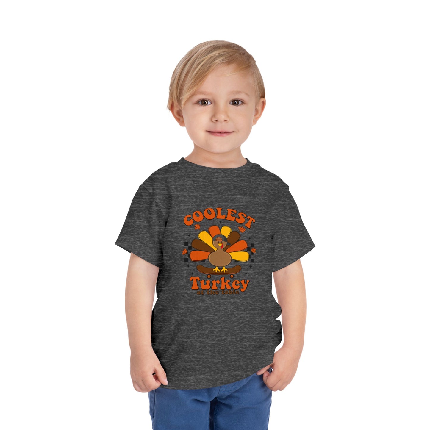 Coolest Boy Turkey Thanksgiving Toddler T-shirt