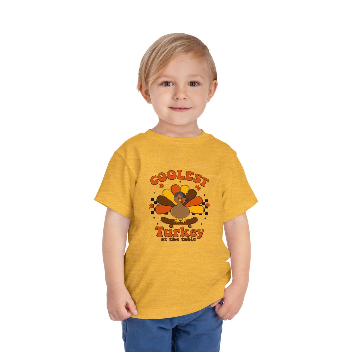 Coolest Boy Turkey Thanksgiving Toddler T-shirt